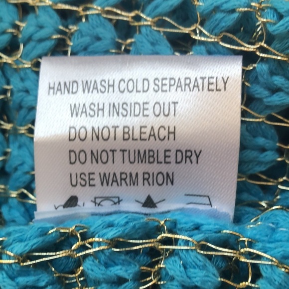 NWT ADORE Turquoise Silver Chain Link Crochet Layering Top Vest Women’s Small - Picture 16 of 16